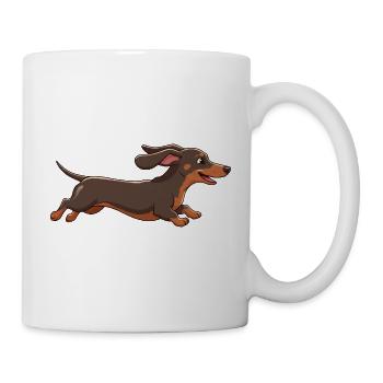 Amusant de courir joyeuse avec un teckel - Mug blanc - blanc - Droite