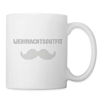Pixel Christmas Outfit Mustache - Mug - white - Right