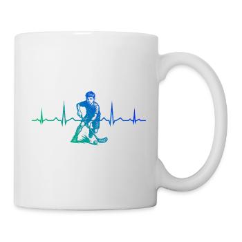 Minimalistisches Floorball Motiv - Tasse - Weiß - Rechts