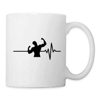 Gym, Fitnes is my life, heartbeat, fitness - Mug - white - Right