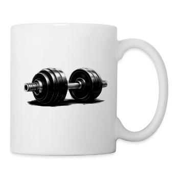 Kraftvolle Hantel Dumbbell Fitness Design - Tasse - Weiß - Rechts