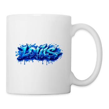Graffiti  LOUIS Prénom cadeau idéal imprimable - Mug blanc - blanc - Droite