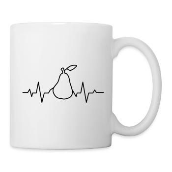 Geschenk für Ernährungsfans, Birne Herzschlag - Tasse - Weiß - Rechts