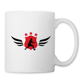 Badminton – Sport – Schläger - Tasse - Weiß - Rechts