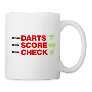 Meine Darts, mein Score, mein Check - Tasse - Weiß - Rechts