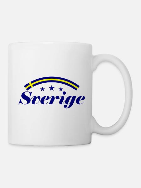 Schweden Fahne Sverige - Tasse - Weiß