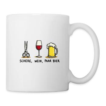 Schere Wein Paar Bier Lustiges Party Wortspiel - Tasse - Weiß - Rechts