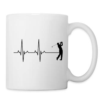Golf Heartbeat Golfing Women - Mug - white - Right