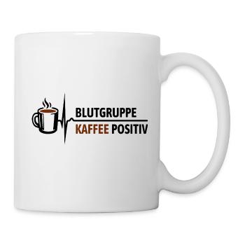 Blutgruppe Kaffee positiv - da steigt dein Puls - Tasse - Weiß - Rechts