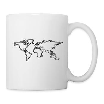 Neon World Map Outline Tee - Mug - white - Right