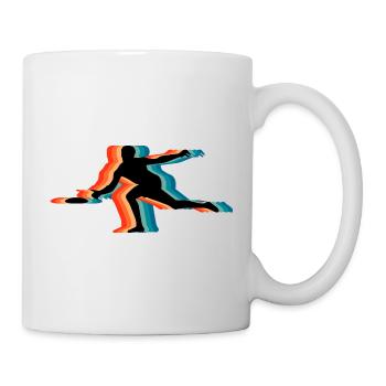 Frisbee Player Retro Silhouette Vintage Flying Dis - Tasse - Weiß - Rechts