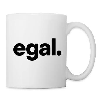 egal. Minimal Deutsches Meme T-Shirt - Tasse - Weiß - Rechts