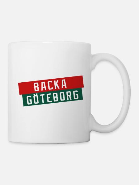 Backa Göteborg Diagonaltext - Tasse - Weiß