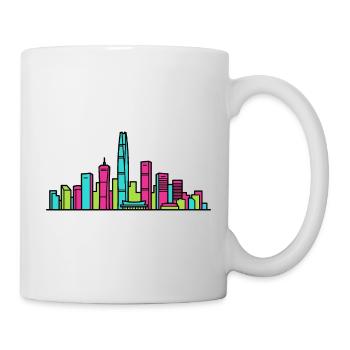 Shenzhen City Skyline Moderne Linienzeichnung - Tasse - Weiß - Rechts