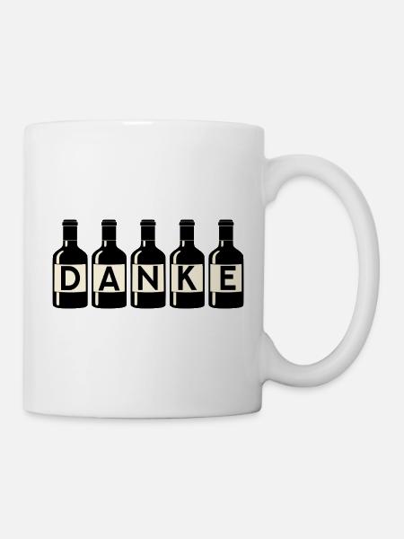 Dankeschön Danke Weinflaschen - Tasse - Weiß