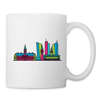 Die Haager Stadtsilhouette Binnenhof Moderne Linienkunst - Tasse - Weiß - Rechts