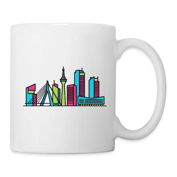 Amsterdam City Skyline Canal beherbergt Linienzeichnungen - Tasse - Weiß - Rechts