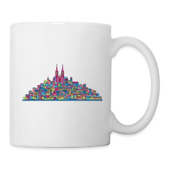 Lausanne City Skyline Cathedral Modern Line Art - Mug - white - Right