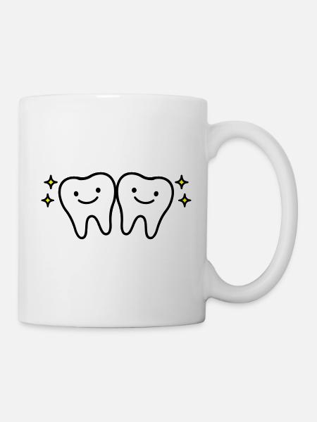 Zahn Niedlich - Tasse - Weiß
