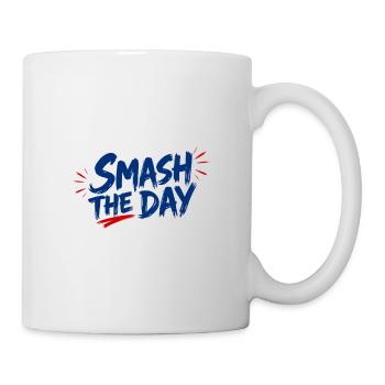 SMASH THE DAY Motivation für Padel und Tennis - Tasse - Weiß - Rechts