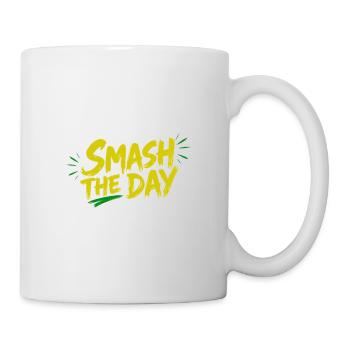 SMASH THE DAY Motivation für Padel und Tennis - Tasse - Weiß - Rechts