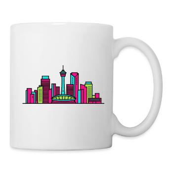 Calgary City Skyline Calgary Tower Moderne Kunst - Tasse - Weiß - Rechts