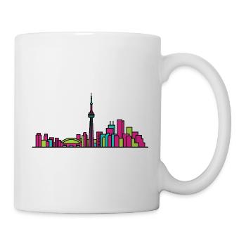 Toronto City Skyline CN Tower Modern Line Art - Mug - white - Right