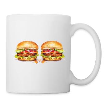 Zwei Burger - Tasse - Weiß - Rechts