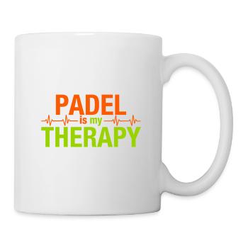 Padel est ma thérapie Heartbeat Sport Statement - Mug blanc - blanc - Droite