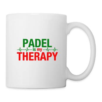 Padel est ma thérapie Heartbeat Sport Statement - Mug blanc - blanc - Droite