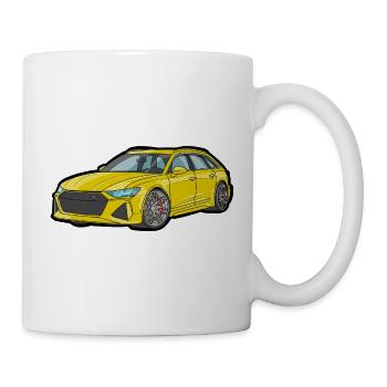 Yellow Sports Car Illustration - Mug - white - Right