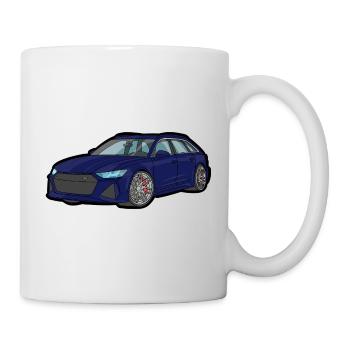 Midnight Blue Sports Car Silhouette - Mug - white - Right