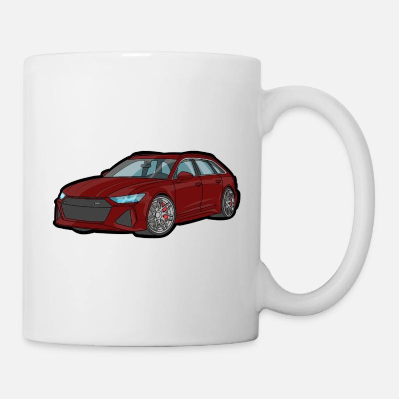 Silhouette de voiture de sport rouge - Mug blanc - blanc