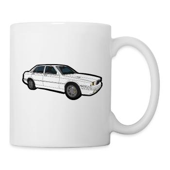 Klassischer Weißer Sedan Linienkunst - Tasse - Weiß - Rechts