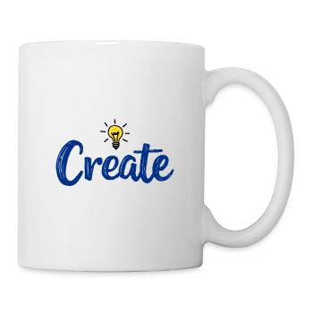 Create Schriftzug mit leuchtender Glühbirne - Tasse - Weiß - Rechts