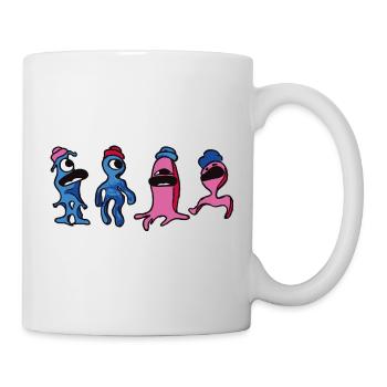 Bunte Aliens - Horst, Björn, Philip und Peter - Tasse - Weiß - Rechts