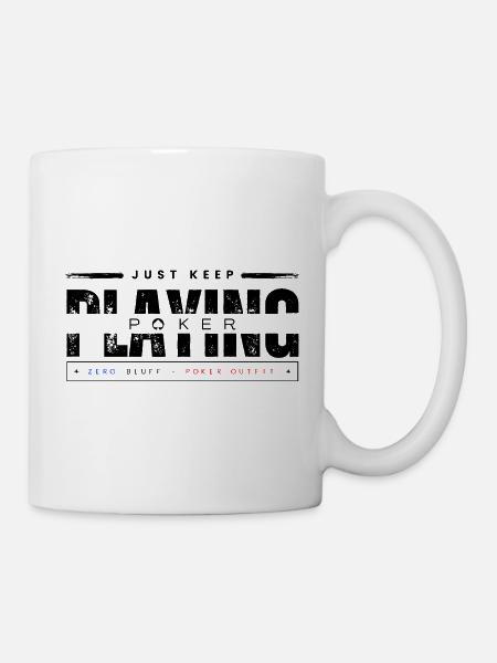 keep playing poker noir - Mug blanc - blanc