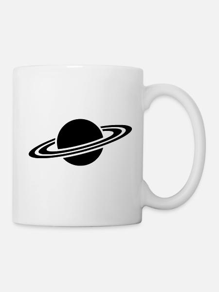 Saturn Planet Ring Silhouette - Tasse - Weiß