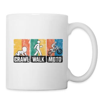 Crawl Walk Moto Motorcycle Divertente Funny - Mug - white - Right