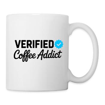 Badge vérifié de Coffee Addict Funny Caffeine Lover - Mug blanc - blanc - Droite