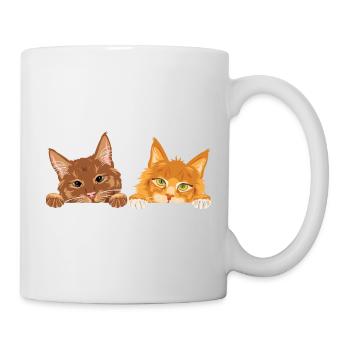 Peeking_cute_two_ginger_cats - Tasse - Weiß - Rechts