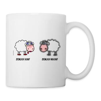 Schaf und Unschaf | Wortspiel - Tasse - Weiß - Rechts