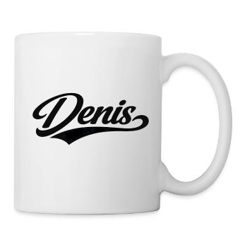 Denis' Name, erste letzte Familiengeschenke - Tasse - Weiß - Rechts