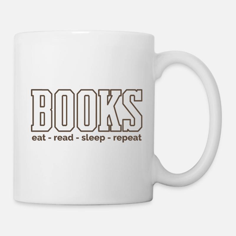 Rythme du livre : Mange, lis, dors - Mug blanc - blanc