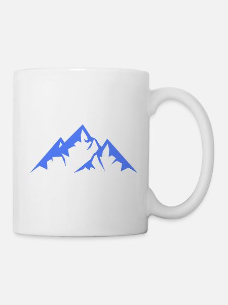 Blaue Bergsilhouette - Tasse - Weiß