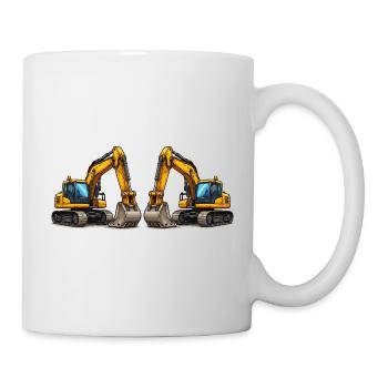 Excavator Vehicles - Mug - white - Right