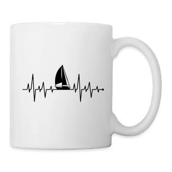 Segelboot Herzschlag - Tasse - Weiß - Rechts