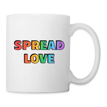 Typographie arc-en-ciel Spread Love - Mug blanc - blanc - Droite
