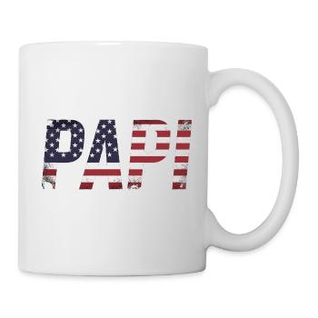 Papa USA Drapeau Papa Vintage - Mug blanc - blanc - Droite