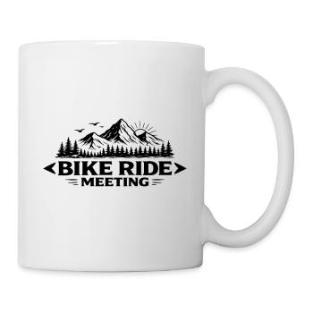 Randonnée à vélo rencontrant le paysage montagneux - Mug blanc - blanc - Droite